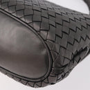 BOTTEGA VENETA INTRECCIATO Hand Bag Leather Gray Gold Auth 191037-13