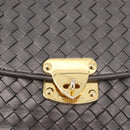 BOTTEGA VENETA INTRECCIATO Hand Bag Leather Gray Gold Auth 191037-14