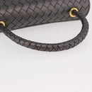 BOTTEGA VENETA INTRECCIATO Hand Bag Leather Gray Gold Auth 191037-7