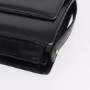 CELINE Shoulder Bag Leather Black Gold Auth 191038-12