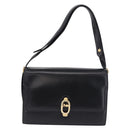 CELINE Shoulder Bag Leather Black Gold Auth 191038-2