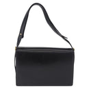 CELINE Shoulder Bag Leather Black Gold Auth 191038-3