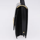 CELINE Shoulder Bag Leather Black Gold Auth 191038-4