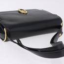 CELINE Shoulder Bag Leather Black Gold Auth 191038-7