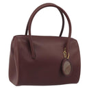 CARTIER Must Line Hand Bag Leather Bordeaux Gold Auth 191039A-1
