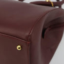 CARTIER Must Line Hand Bag Leather Bordeaux Gold Auth 191039A-9