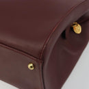 CARTIER Must Line Hand Bag Leather Bordeaux Gold Auth 191039A-15