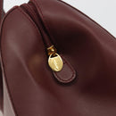 CARTIER Must Line Hand Bag Leather Bordeaux Gold Auth 191039A-10