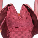 CARTIER Must Line Hand Bag Leather Bordeaux Gold Auth 191039A-19