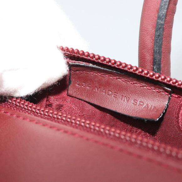 CARTIER Must Line Hand Bag Leather Bordeaux Gold Auth 191039A