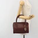 CARTIER Must Line Hand Bag Leather Bordeaux Gold Auth 191039A-23