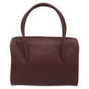 CARTIER Must Line Hand Bag Leather Bordeaux Gold Auth 191039A-2