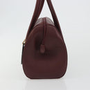 CARTIER Must Line Hand Bag Leather Bordeaux Gold Auth 191039A-4