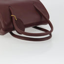 CARTIER Must Line Hand Bag Leather Bordeaux Gold Auth 191039A-7