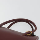 CARTIER Must Line Hand Bag Leather Bordeaux Gold Auth 191039A-8