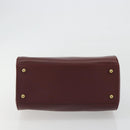 CARTIER Must Line Hand Bag Leather Bordeaux Gold Auth 191039A-5