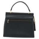 VALENTINO Hand Bag Leather Black Gold Auth 191042A-2