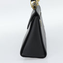 VALENTINO Hand Bag Leather Black Gold Auth 191042A-4