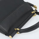 VALENTINO Hand Bag Leather Black Gold Auth 191042A-6
