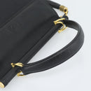 VALENTINO Hand Bag Leather Black Gold Auth 191042A-7