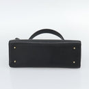 VALENTINO Hand Bag Leather Black Gold Auth 191042A-5