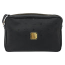 MCM Vicetos Shoulder Bag PVC Leather Black Gold Auth 191049-13