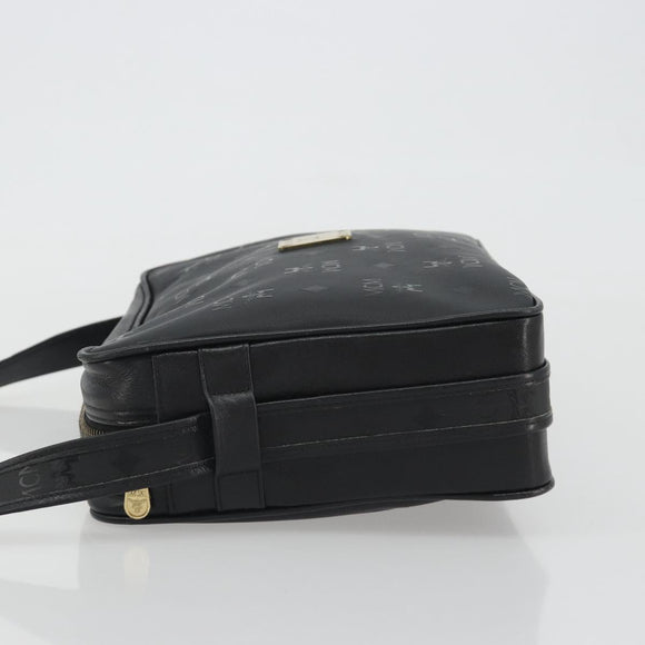 MCM Vicetos Shoulder Bag PVC Leather Black Gold Auth 191049