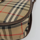 Burberrys Nova Check Shoulder Bag Canvas Beige Gold Auth 191050-9