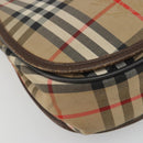 Burberrys Nova Check Shoulder Bag Canvas Beige Gold Auth 191050-14