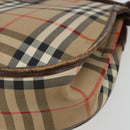 Burberrys Nova Check Shoulder Bag Canvas Beige Gold Auth 191050-15