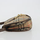 Burberrys Nova Check Shoulder Bag Canvas Beige Gold Auth 191050-4