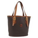 CELINE Macadam Canvas Shoulder Bag PVC Leather Brown Gold Auth 191052-1