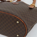 CELINE Macadam Canvas Shoulder Bag PVC Leather Brown Gold Auth 191052-9