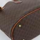 CELINE Macadam Canvas Shoulder Bag PVC Leather Brown Gold Auth 191052-14