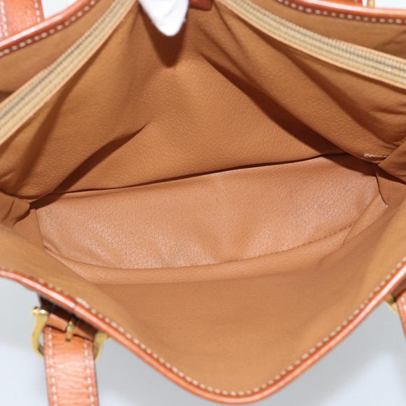 CELINE Macadam Canvas Shoulder Bag PVC Leather Brown Gold Auth 191052