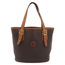 CELINE Macadam Canvas Shoulder Bag PVC Leather Brown Gold Auth 191052-13