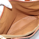 CELINE Macadam Canvas Shoulder Bag PVC Leather Brown Gold Auth 191052-21