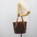 CELINE Macadam Canvas Shoulder Bag PVC Leather Brown Gold Auth 191052-22