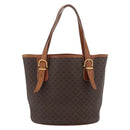 CELINE Macadam Canvas Shoulder Bag PVC Leather Brown Gold Auth 191052-2