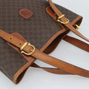 CELINE Macadam Canvas Shoulder Bag PVC Leather Brown Gold Auth 191052-6