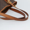 CELINE Macadam Canvas Shoulder Bag PVC Leather Brown Gold Auth 191052-7