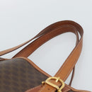 CELINE Macadam Canvas Shoulder Bag PVC Leather Brown Gold Auth 191052-8