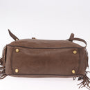 Miu Miu Hand Bag Leather 2way Brown Gold Auth 191056SAV-11