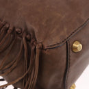 Miu Miu Hand Bag Leather 2way Brown Gold Auth 191056SAV-12