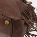 Miu Miu Hand Bag Leather 2way Brown Gold Auth 191056SAV-13