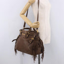Miu Miu Hand Bag Leather 2way Brown Gold Auth 191056SAV-24