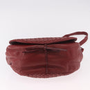 BOTTEGA VENETA INTRECCIATO Shoulder Bag Leather Red Auth 191059-10