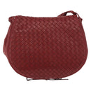 BOTTEGA VENETA INTRECCIATO Shoulder Bag Leather Red Auth 191059-2