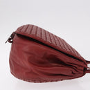 BOTTEGA VENETA INTRECCIATO Shoulder Bag Leather Red Auth 191059-4