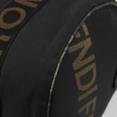 FENDI Hand Bag Canvas 2way Black Gold Auth 191061-13